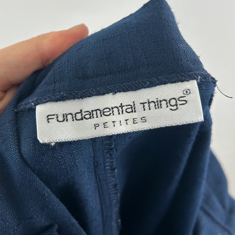 Vintage Navy Blue High Waisted Tapered Trousers Pants - Picture 8 of 8
